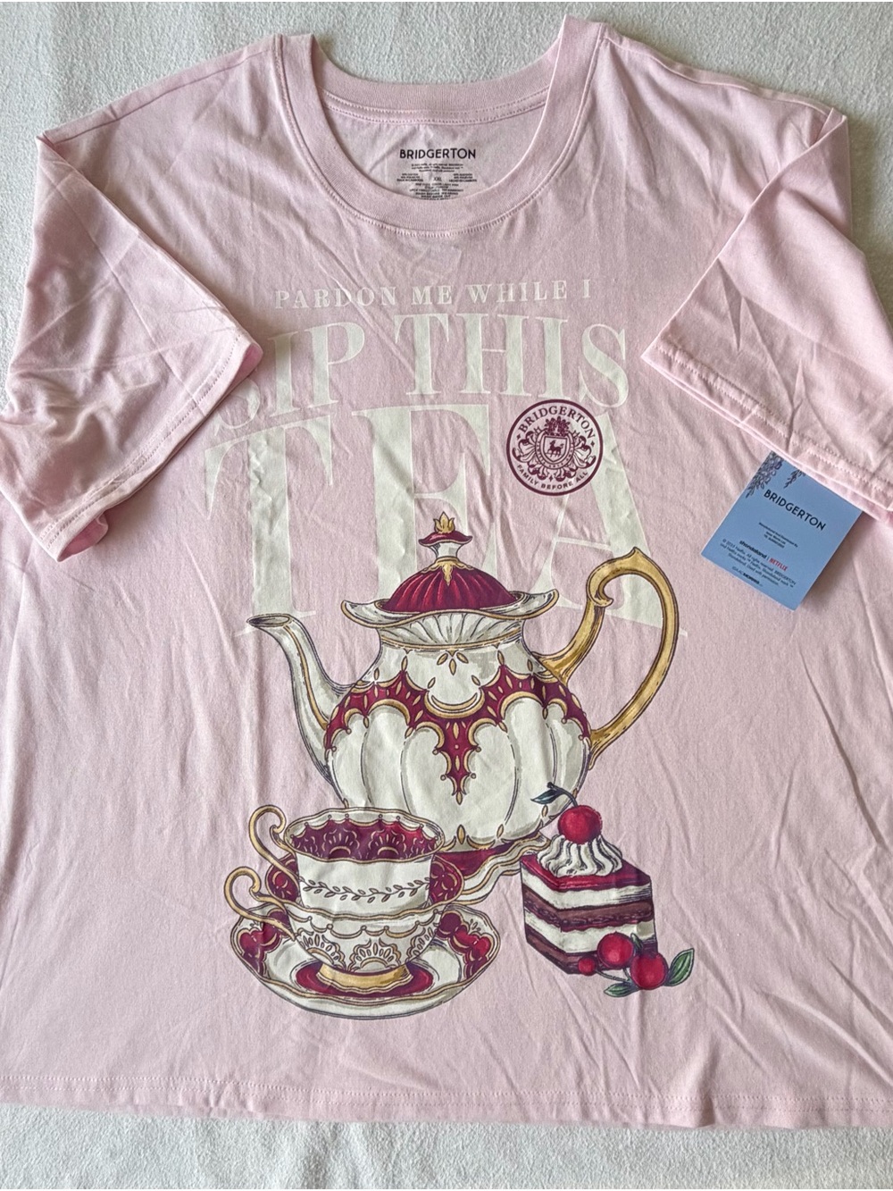 Bridgerton Pink Tea Time Graphic Tee